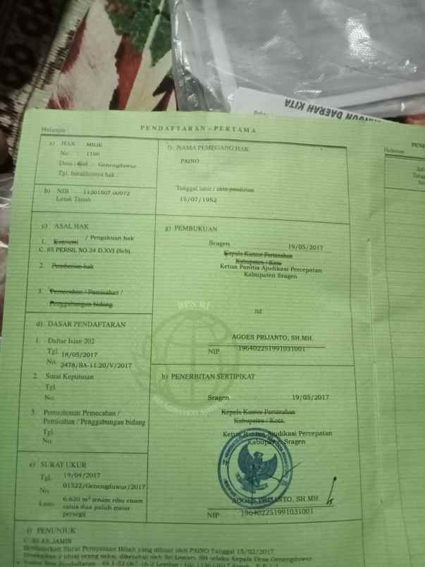 tanah pekarangan zona kuning dijual cepat 8000 mt2