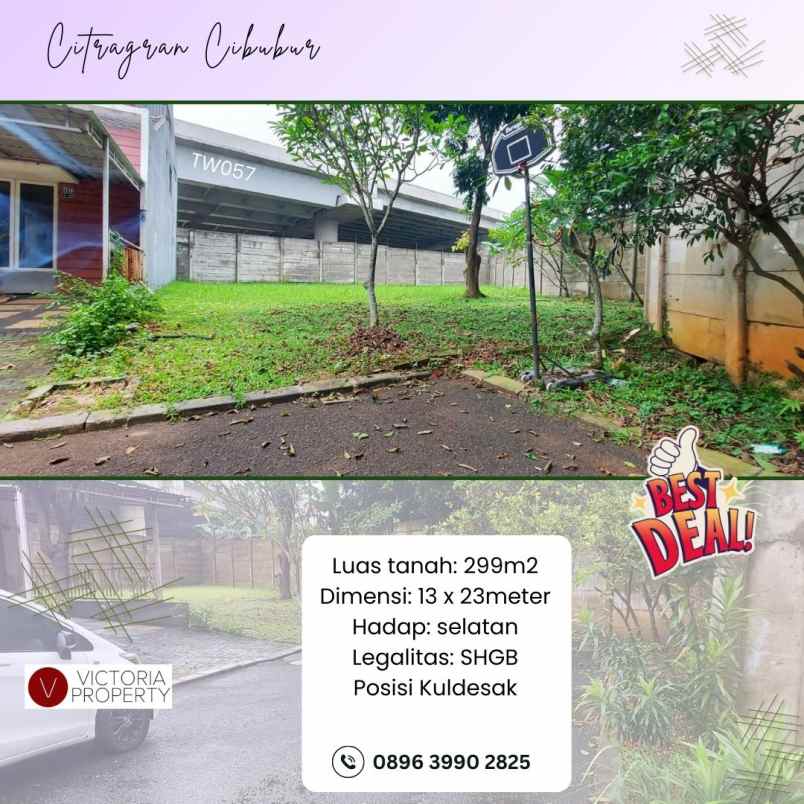dijual cepat tanah kavling di citragran cibubur