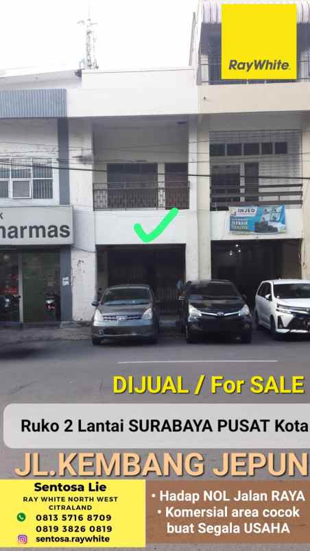 dijual ruko gudang kantor jalan kembang jepun