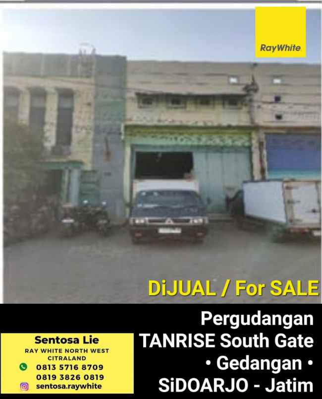 dijual ruko gudang kantor pergudangan tanrise south gate
