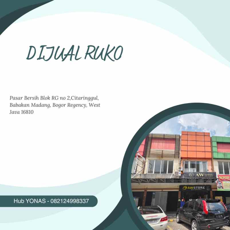 dijual ruko luas 4 x 13