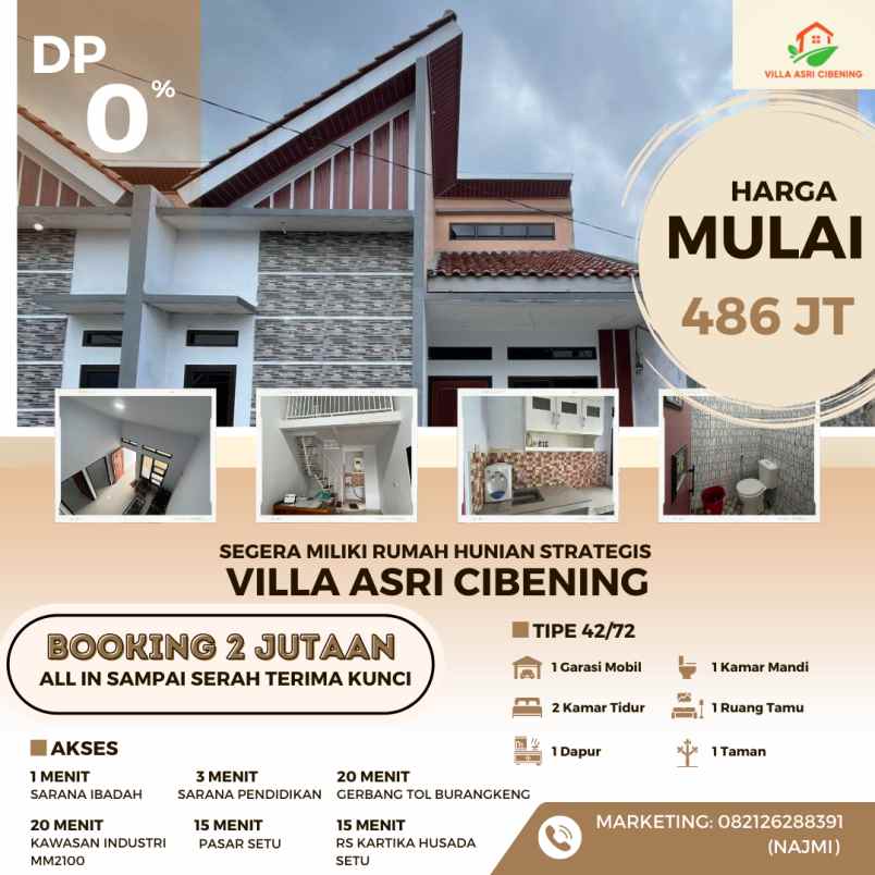 dijual rumah dekat sdn cibening 2 kode
