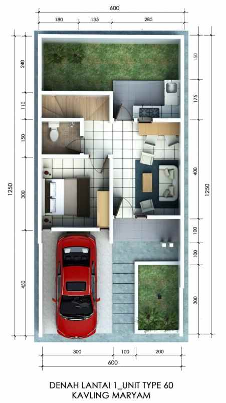 dijual rumah gs maryam residence taman