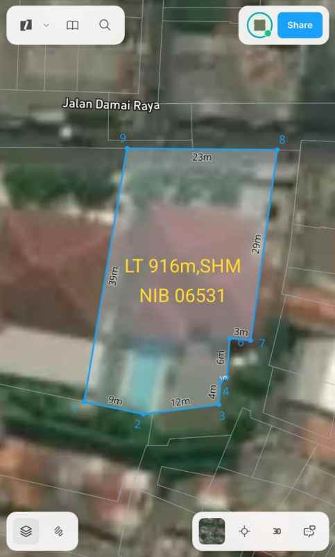 dijual rumah jl damai