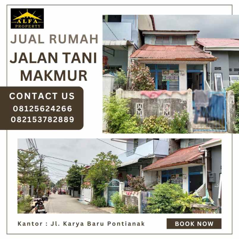 dijual rumah jl tani makmur gg sambas