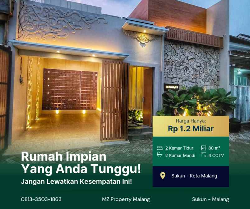 dijual rumah smart home sukun malang