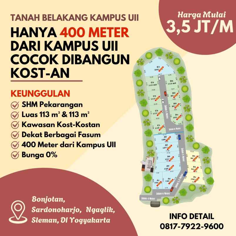 dijual tanah bonjotan sardonoharjo