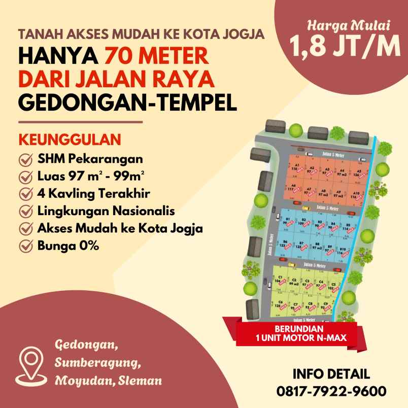 dijual tanah gedongan sumberagung