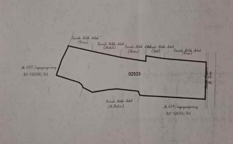 dijual tanah jl cigugur ciwaruga bandung