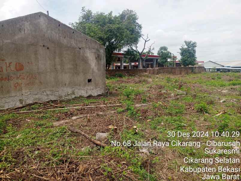 dijual tanah jl raya lippo cibarusah rt