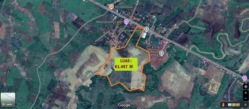 dijual tanah jl raya subang cikamurang