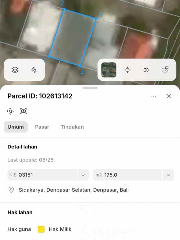 dijual tanah jl tukad balian