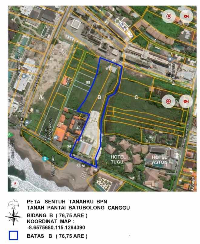 dijual tanah murah depan pantai canggu bali