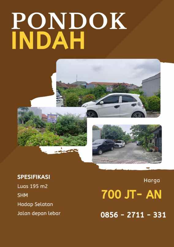 dijual tanah perumahan pondok indah