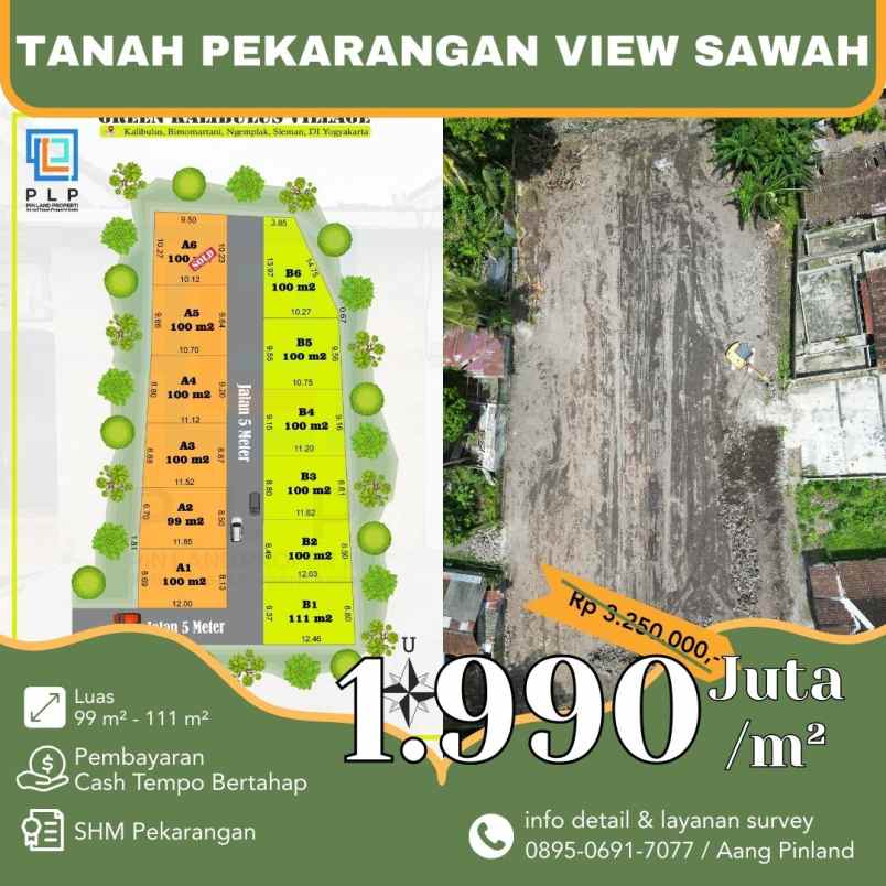 dijual tanah timur jalan pakem kalasan