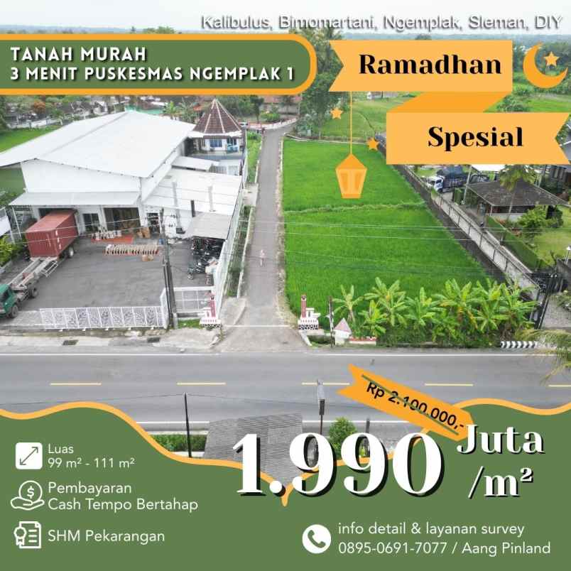 dijual tanah timur jalan pakem kalasan