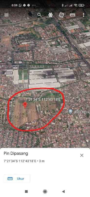 dijual tanah waru sidoarjo