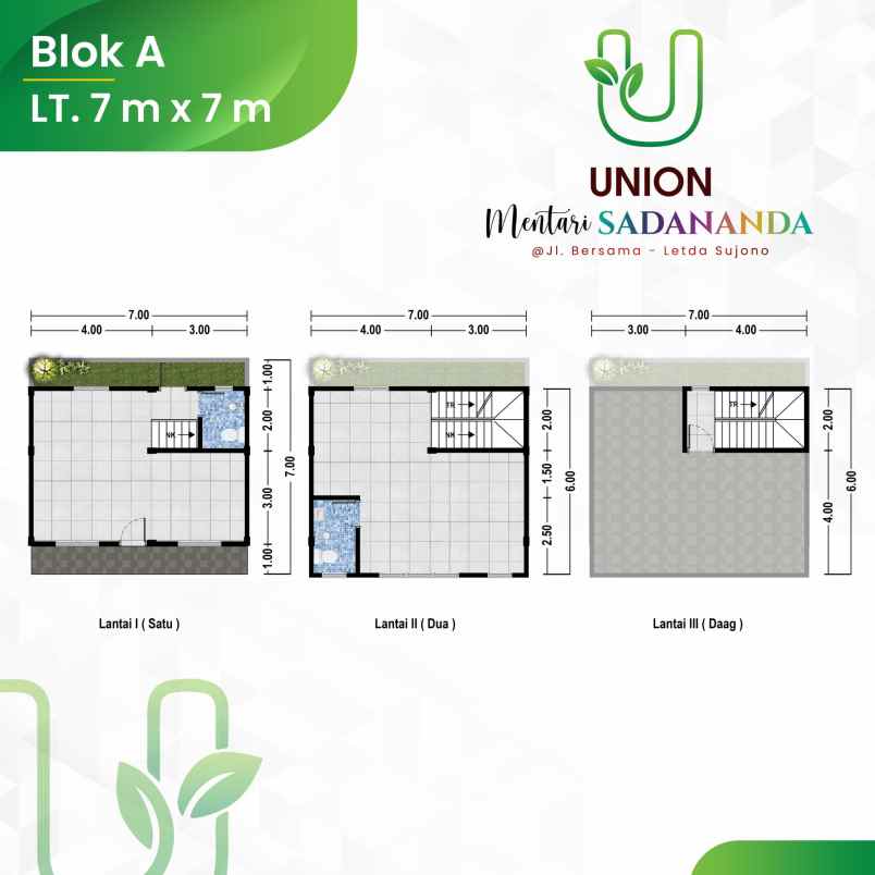 dijual villa di komplek union mentari jalan bersama