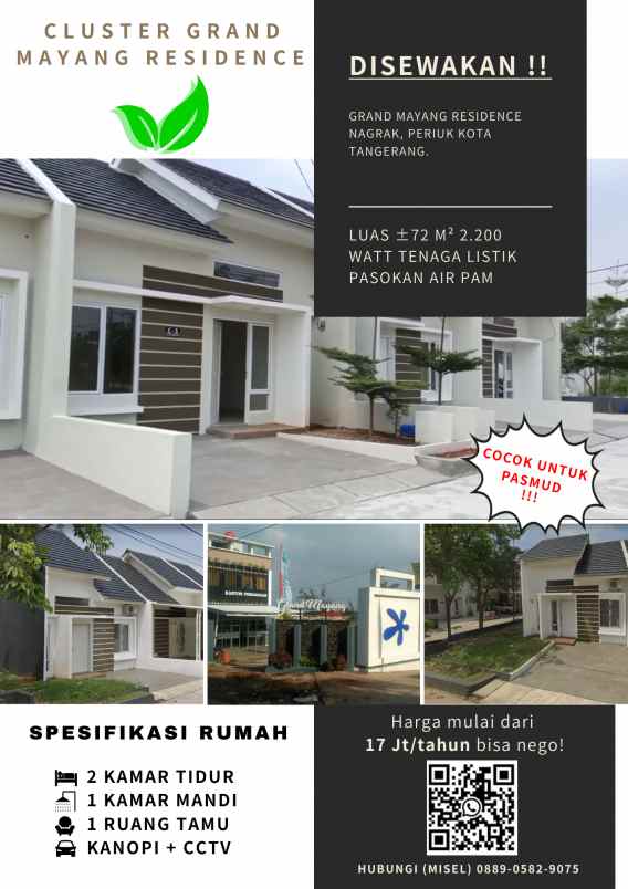 disewakan rumah cluster nyaman tangerang