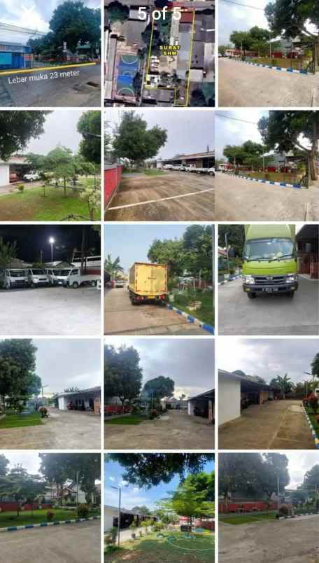 gudang dengan parkir sangat luas di depok