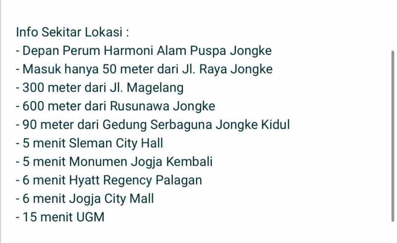 jl palagan km 7 5 menit sch tanah jonke shm p siap ajb