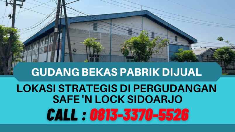 jual bangunan bekas pabrik di lingkar timur sidoarjo