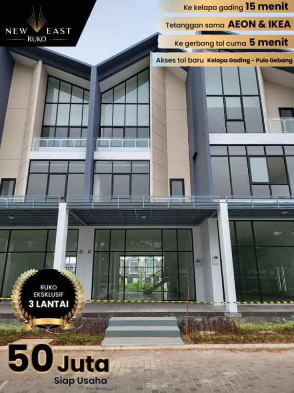 ruko new east jakarta garden city siap pakai