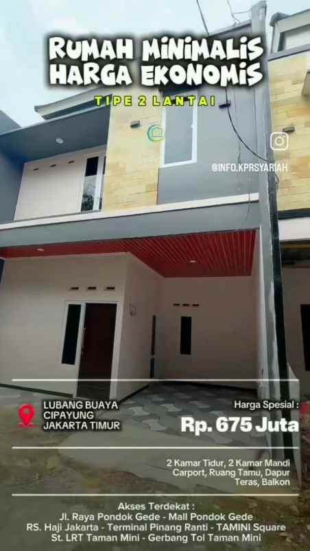 rumah 2 lantai lubang buaya cipayung jakarta timur