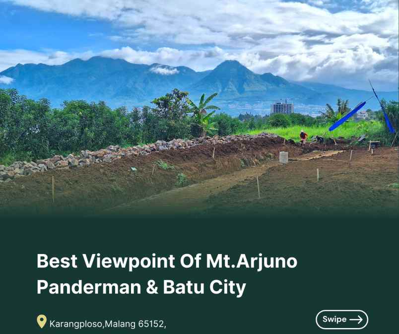 rumah 2 lantai view gunung kota batu di karangploso