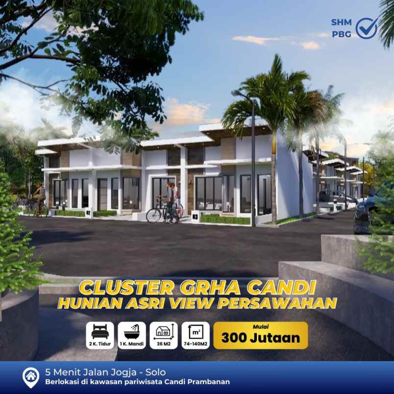 rumah murah dengan view sawah dan perbukitan