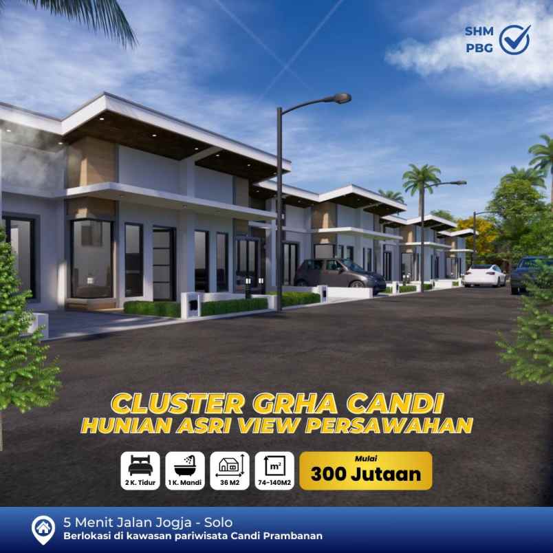 rumah murah dengan view sawah dan perbukitan