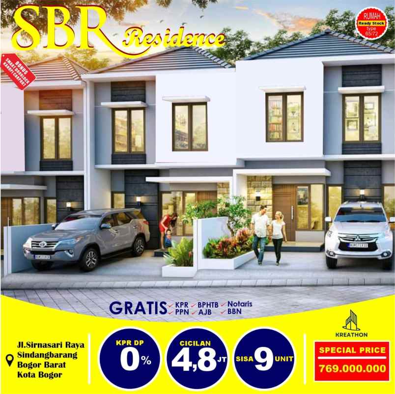 rumah tanpa dp 2 lantai harga 1 lantai di bogor kota