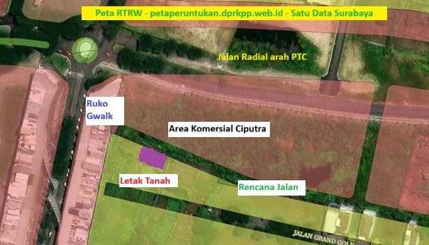 tanah di dalam jl radial citraland surabaya