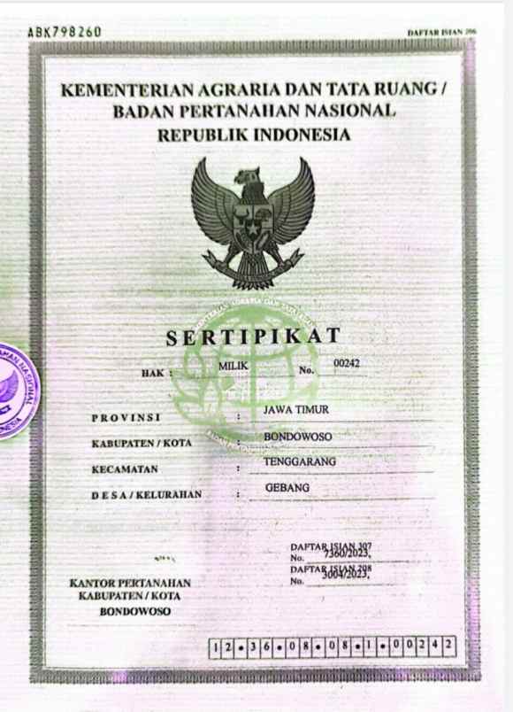 tanah lokasi gebang tenggarang bondowoso