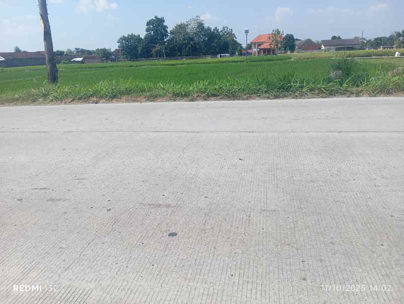 tanah untuk gudang 1550m2 muka 35m harga 1 6m