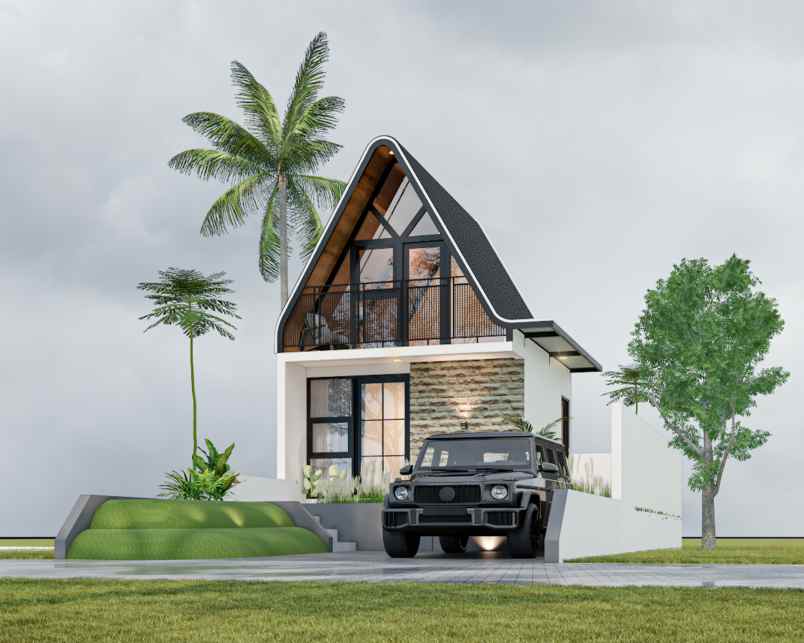 villa trawas cabin aesthetic syariah