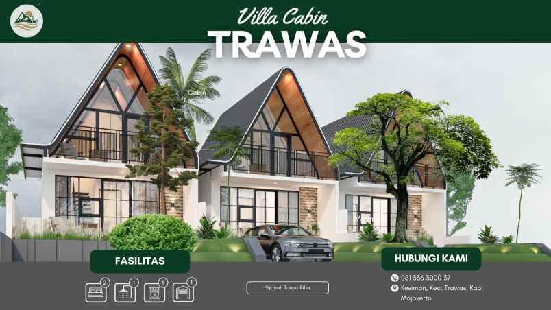 villa trawas cabin aesthetic syariah