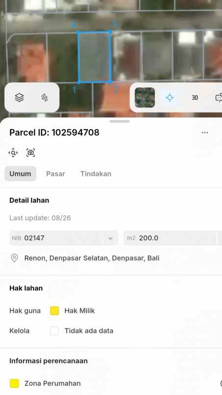 dijual 2 are jl tukad badung xiii renon denpasar