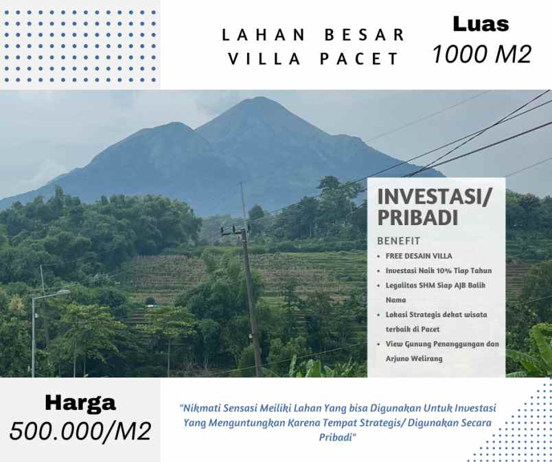 dijual ruko gudang kantor pacet jawa timur