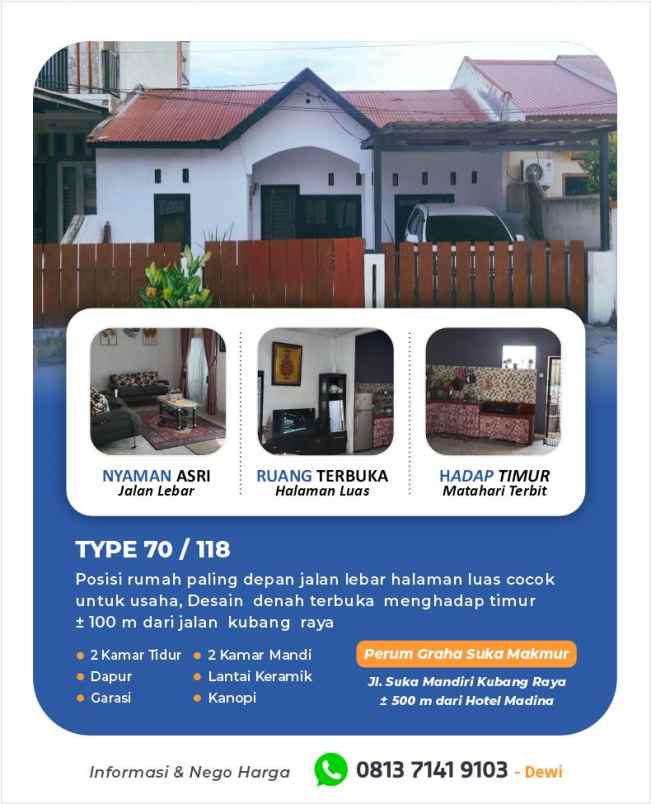 dijual rumah alan raya kubang perum