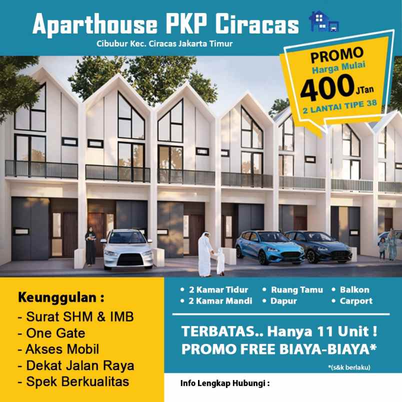 dijual rumah aparthouse 2 lantai ciracas jakarta timur