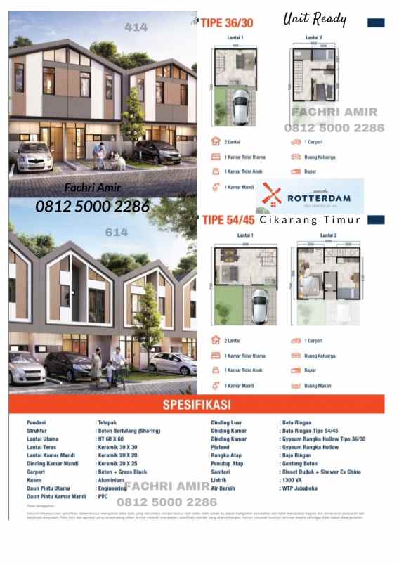 dijual rumah cluster rotterdam
