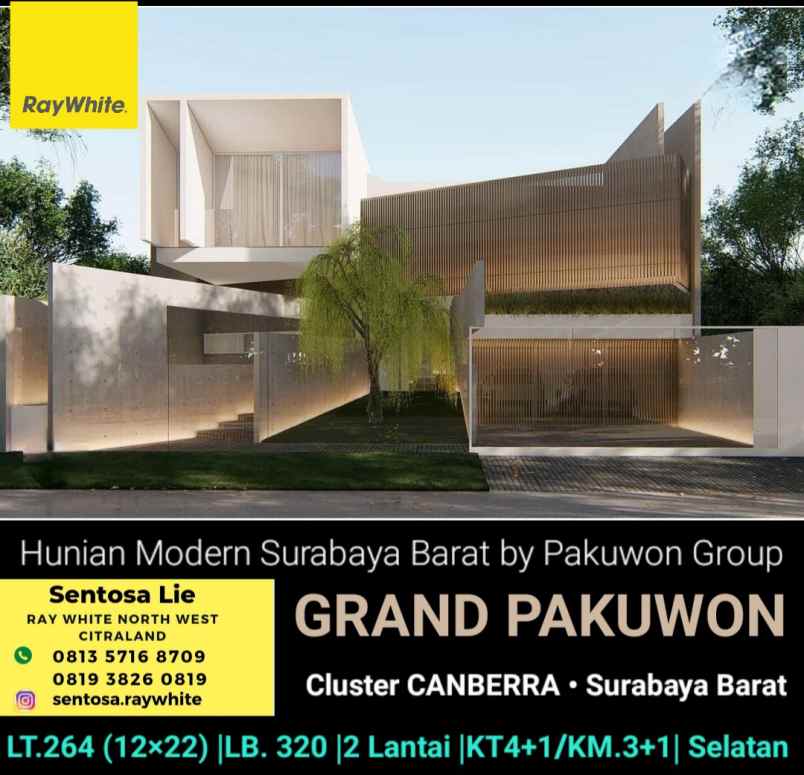 dijual rumah jalan grand pakuwon