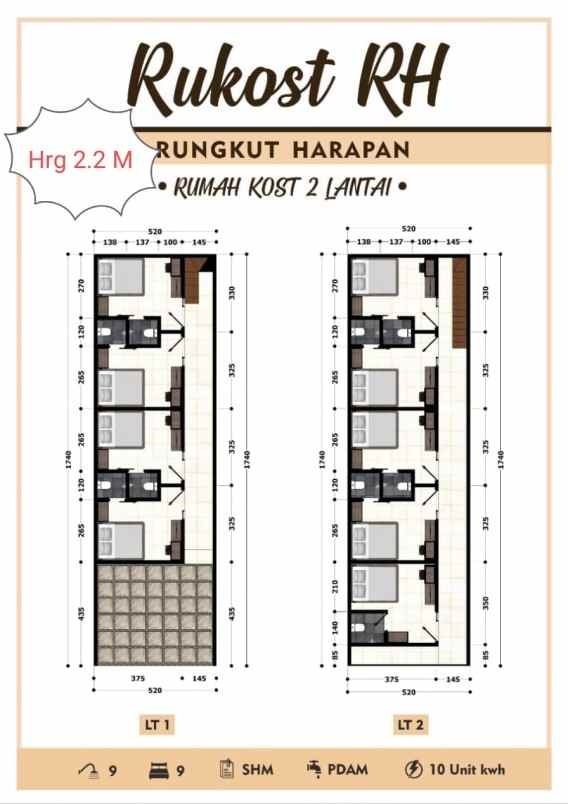 dijual rumah kost di rungkut harapan dekat uinsa upn