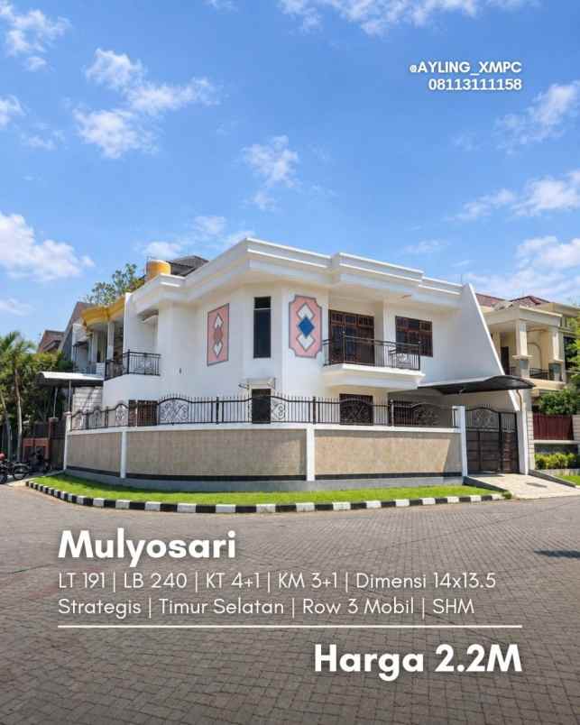 dijual rumah mulyosari