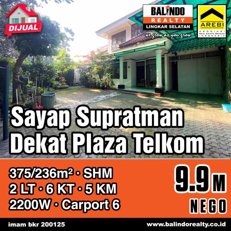 dijual rumah sayap supratman