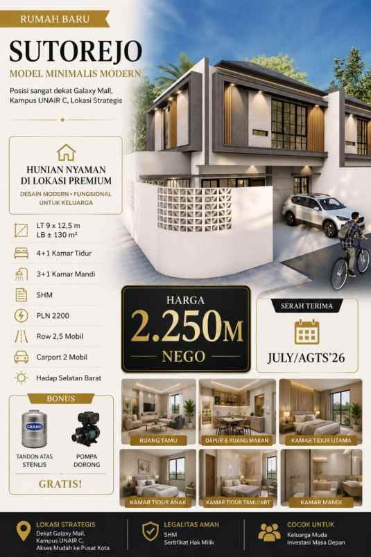 dijual rumah sutorejo tengah