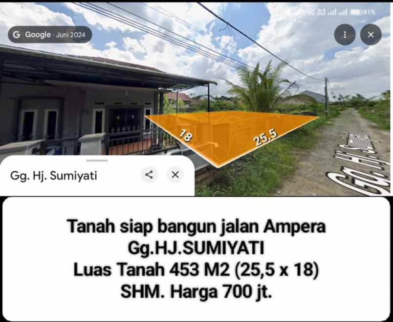 dijual tanah jalan ampera