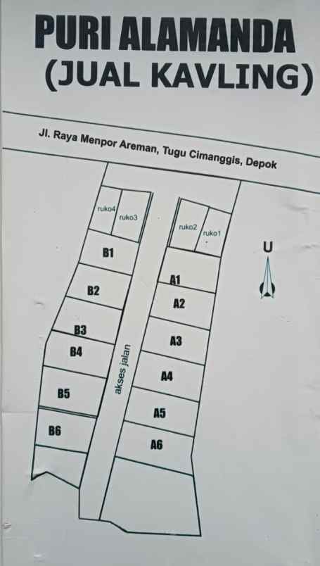 dijual tanah jalan menpor dekat mako brimob
