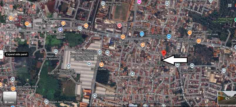 dijual tanah jalan menpor dekat mako brimob